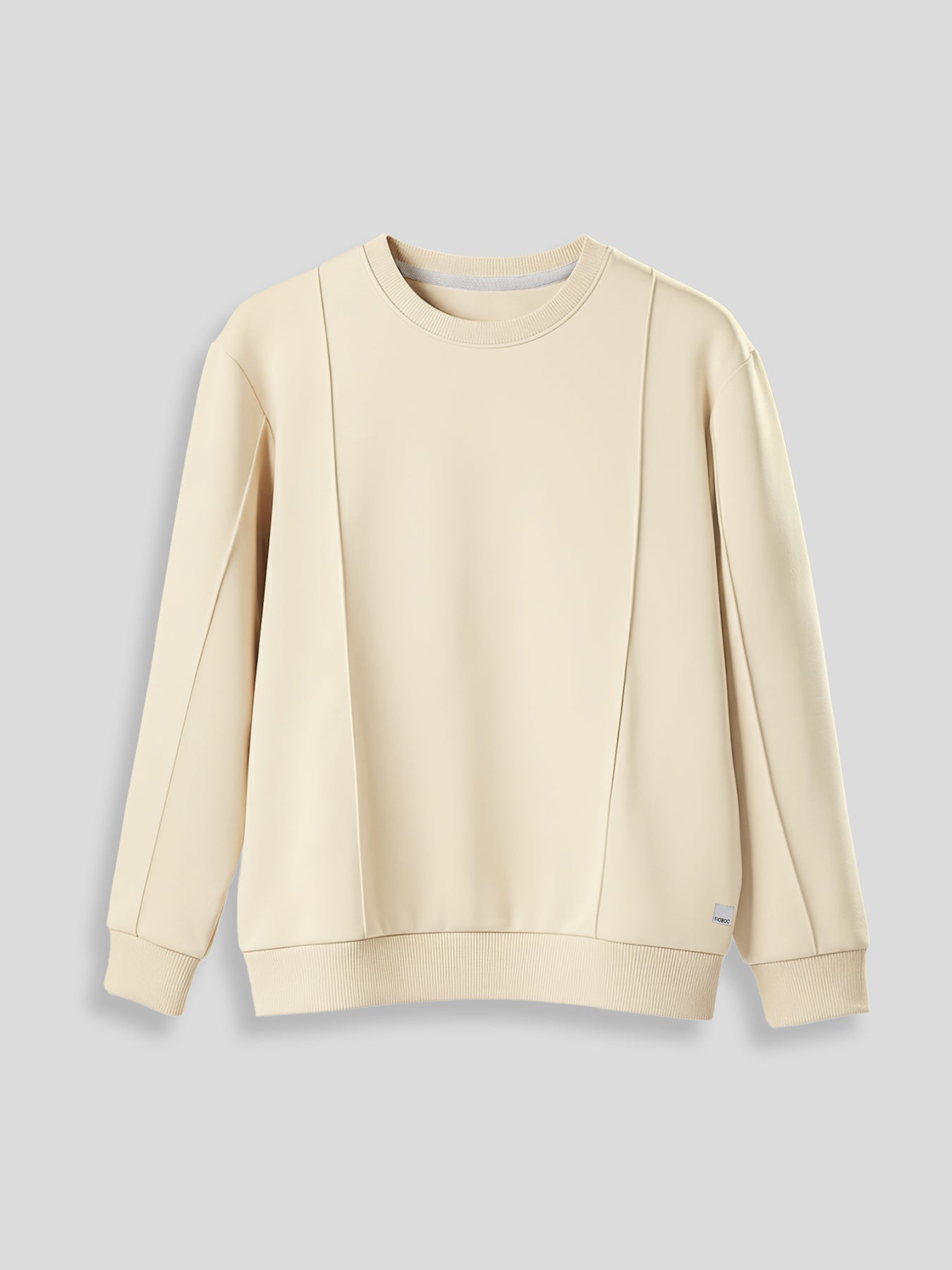 Modal Blend Crew Neck Sweatshirt Panel Stitching Design