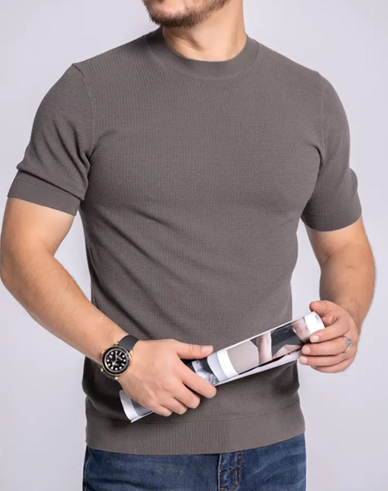 GentleKnit Honeycomb Short Sleeve Knitted T-Shirt | 