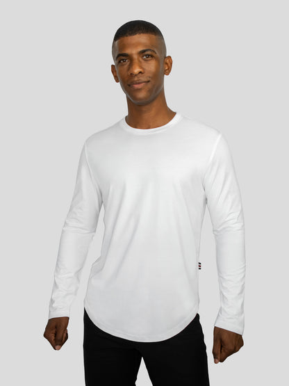 StaySmooth Long Sleeve Curve Hem Tee: Slim Fit