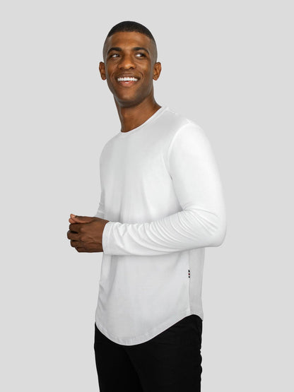 StaySmooth Long Sleeve Curve Hem Tee: Slim Fit