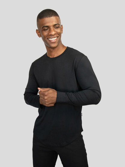 StaySmooth Long Sleeve Curve Hem Tee: Slim Fit