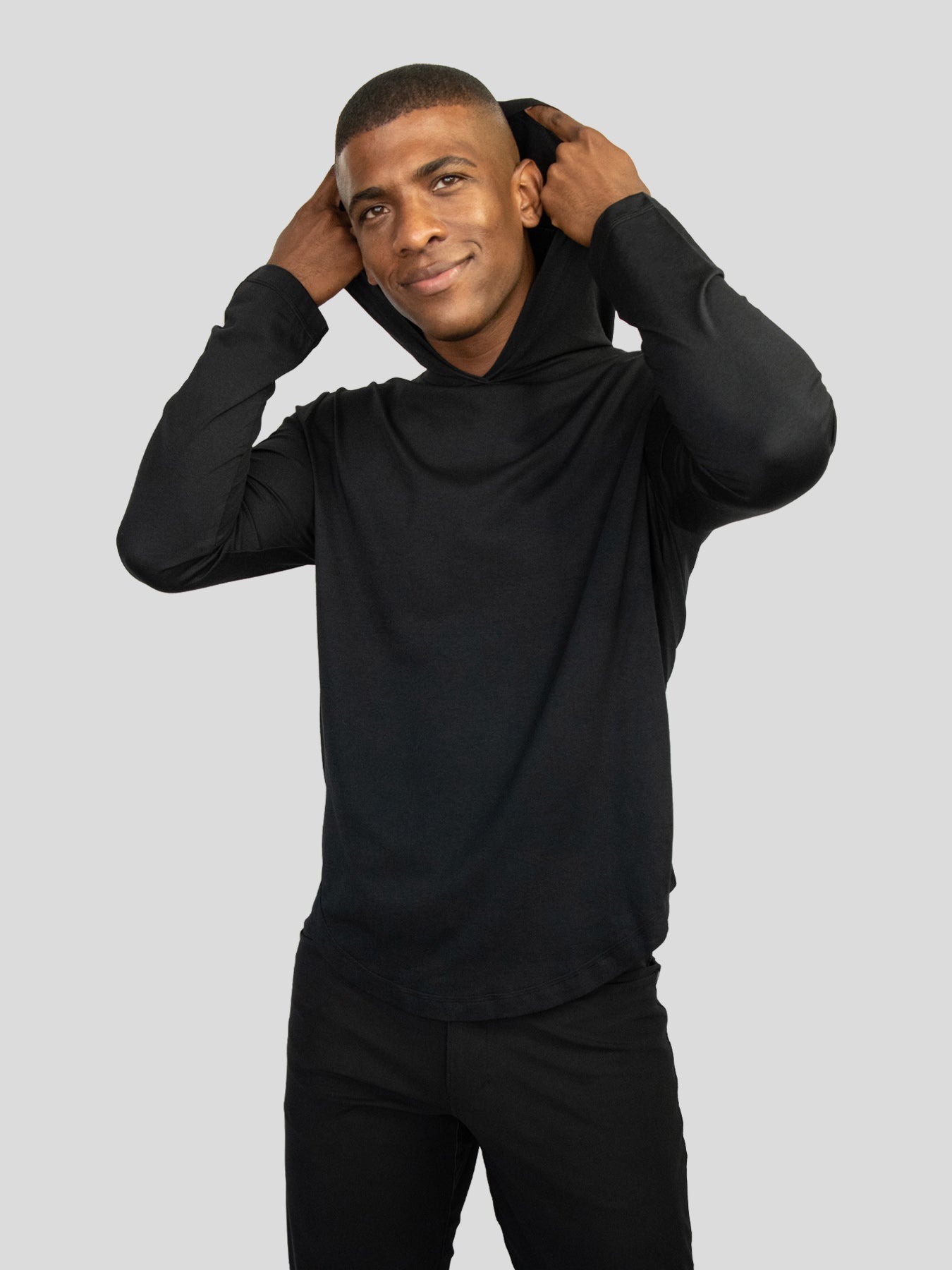 StaySmooth Long Sleeve Hooded Drop-Cut Tee