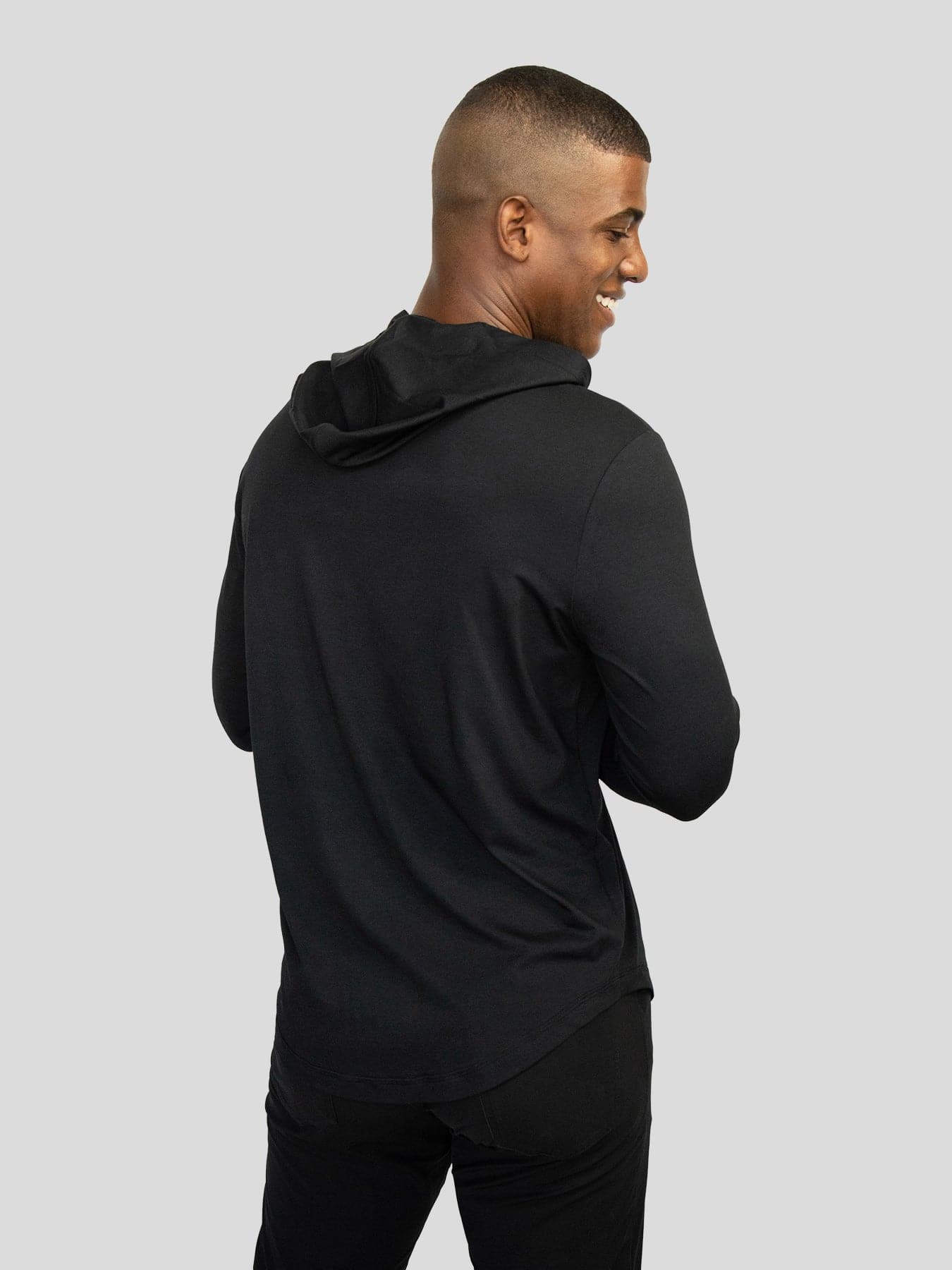 StaySmooth Long Sleeve Hooded Drop-Cut Tee