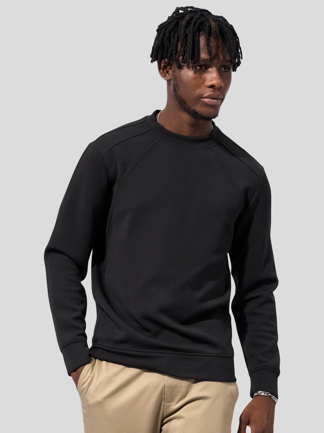 Modal Blend Fall Panel Sweatshirt Wrinkle Resistant Daily Wear | 