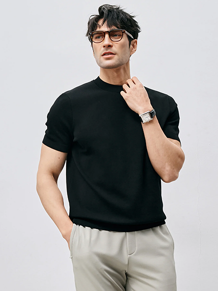 GentleKnit Short Sleeve Knitted T-Shirt