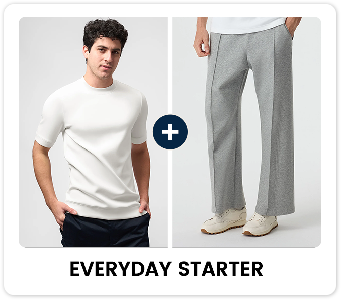 Modal Blend Short Sleeve Tee And Cozyapscer Straight Leg Pant Set