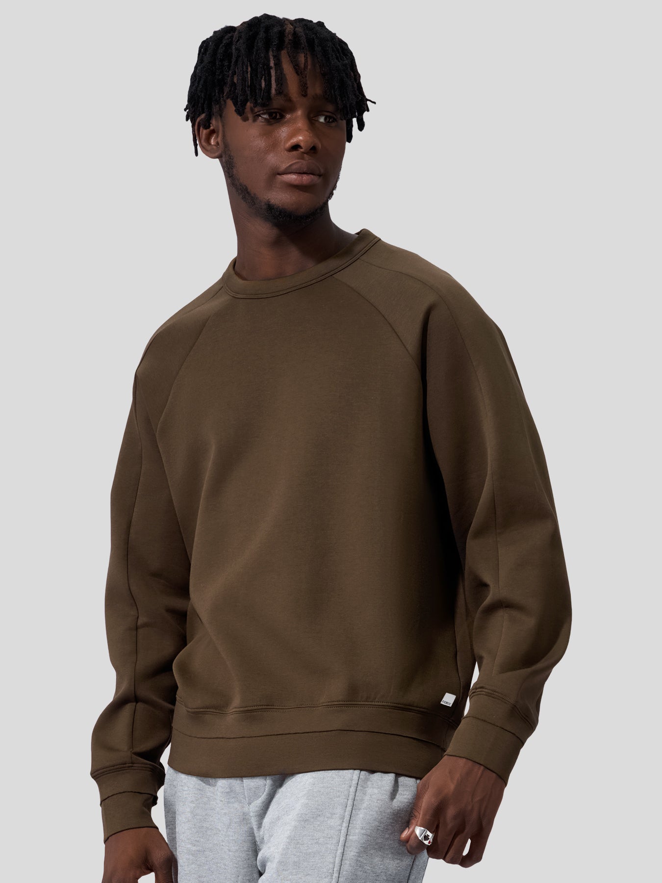 Modal Blend Raglan Sweatshirt Soft Stretch Leisure