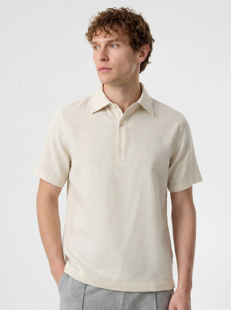 Natural Linen Polo Shirt | 