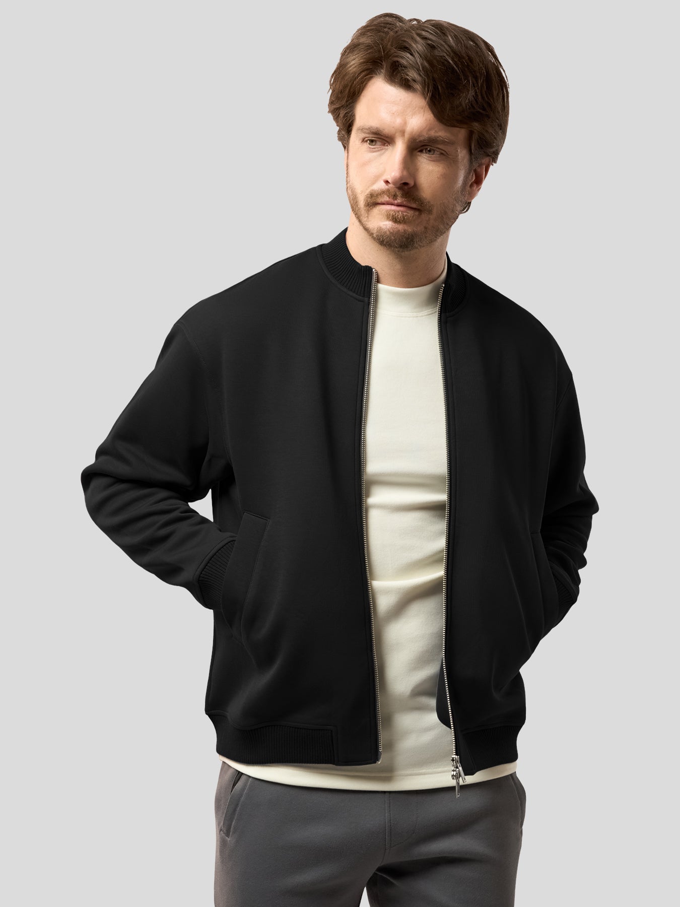Cozyspacer Crew Neck DualZip Pocket Jacket