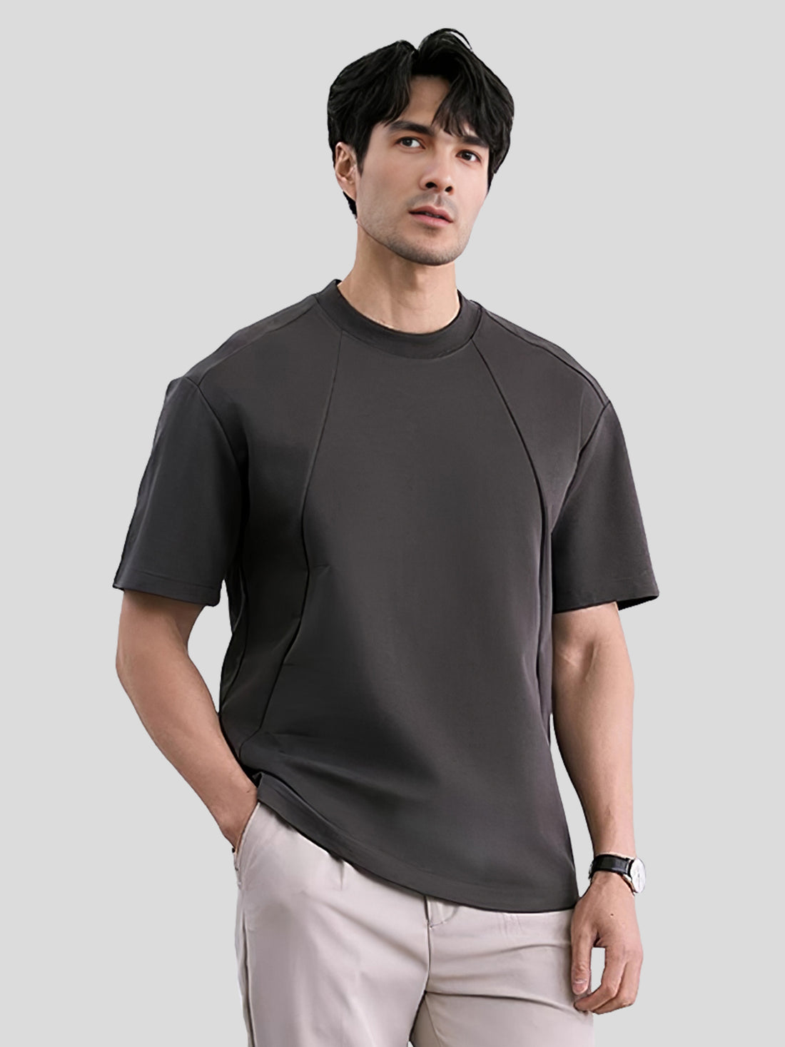 Modal Blend Panelled Short Sleeve Tee | 