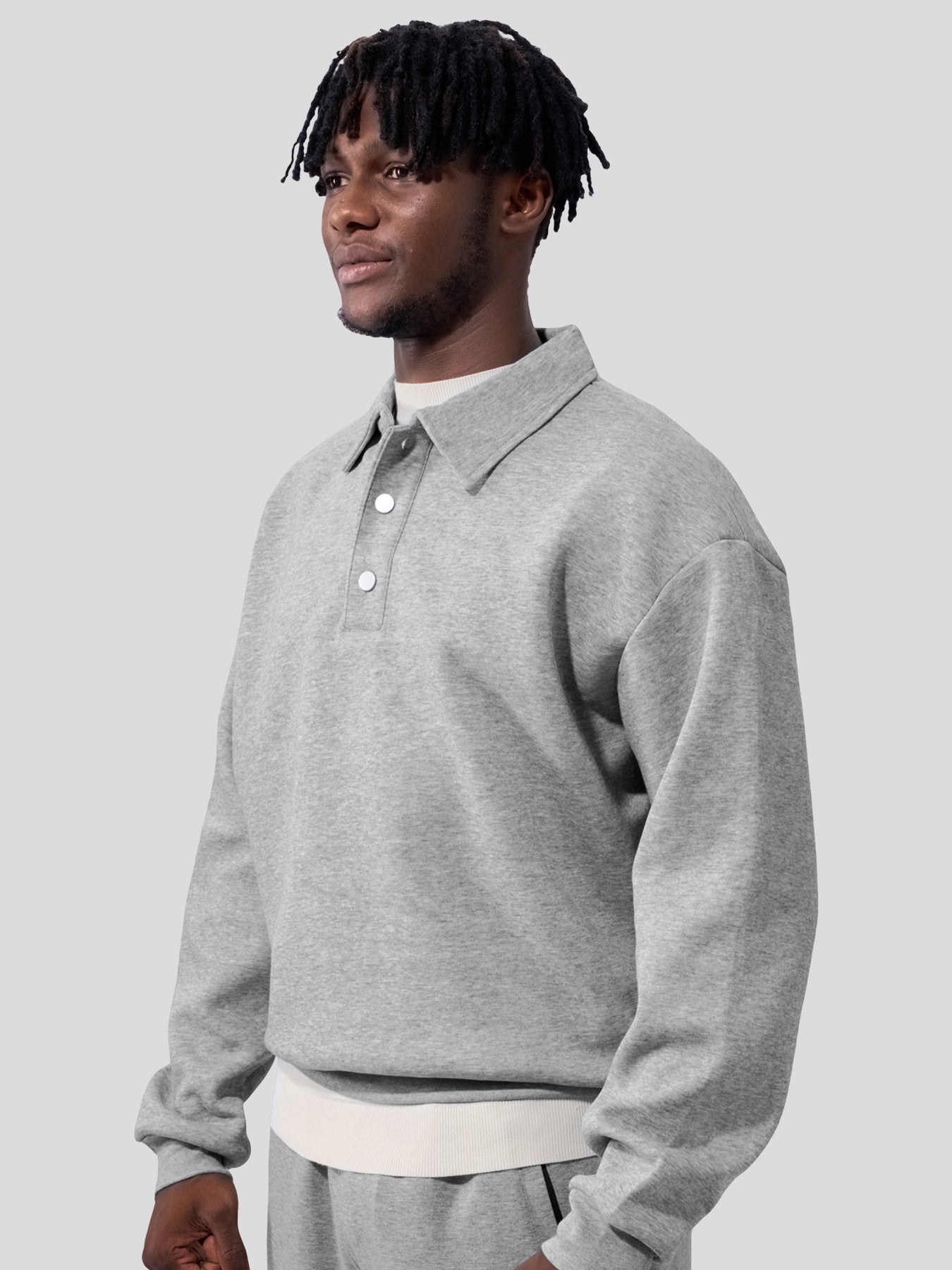 CozySpacer Polo Button Sweatshirt