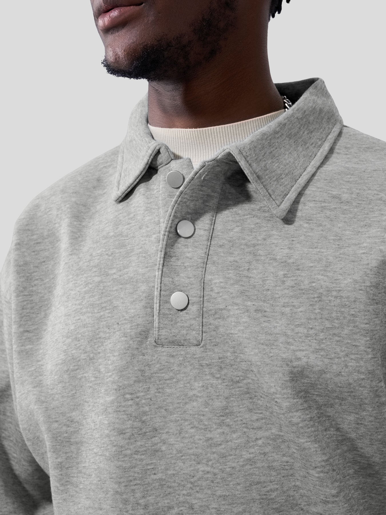 CozySpacer Polo Button Sweatshirt