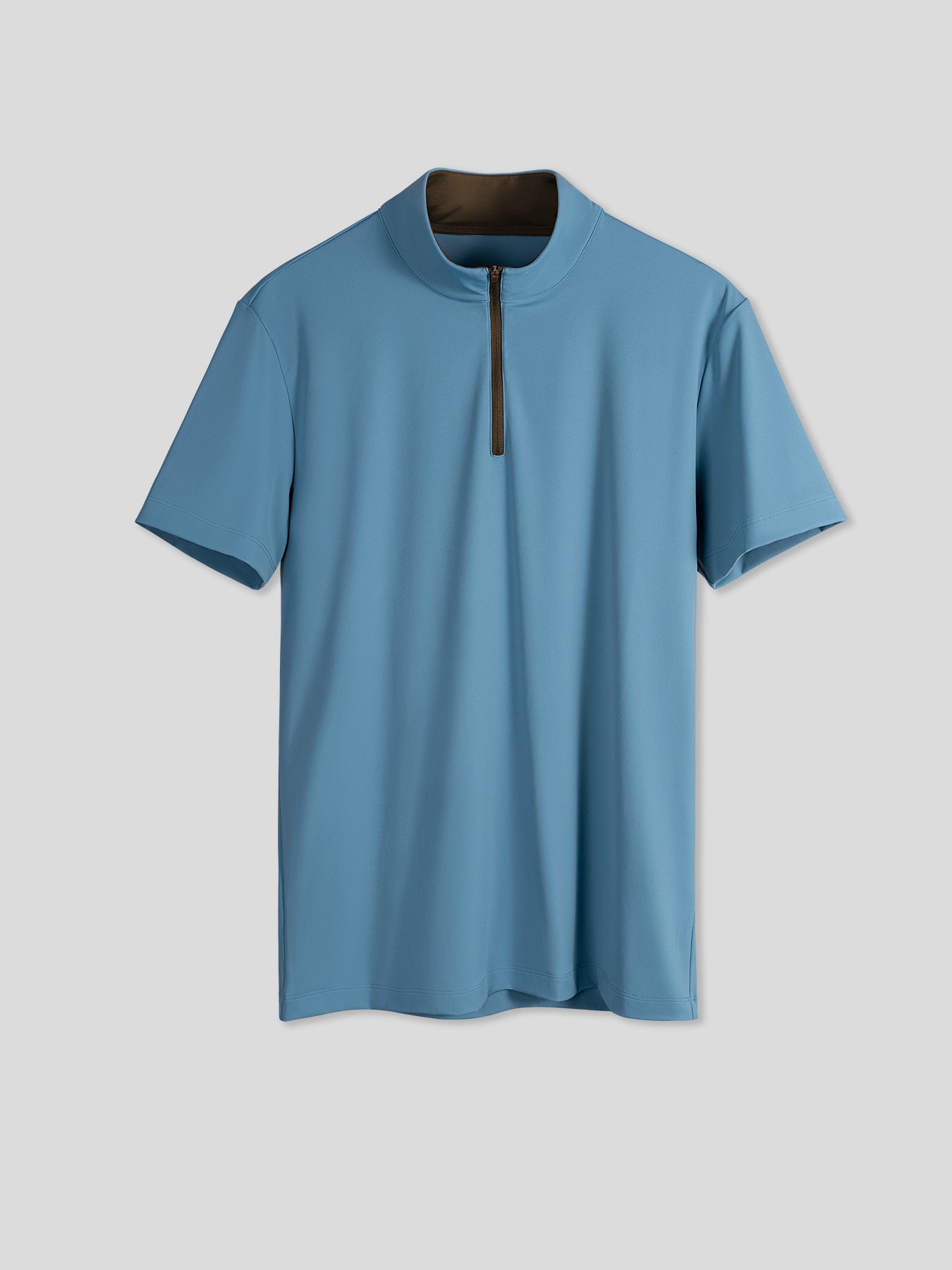 SmoothBlend Half Zip Mock Neck Short Sleeve Tee: Slim Fit