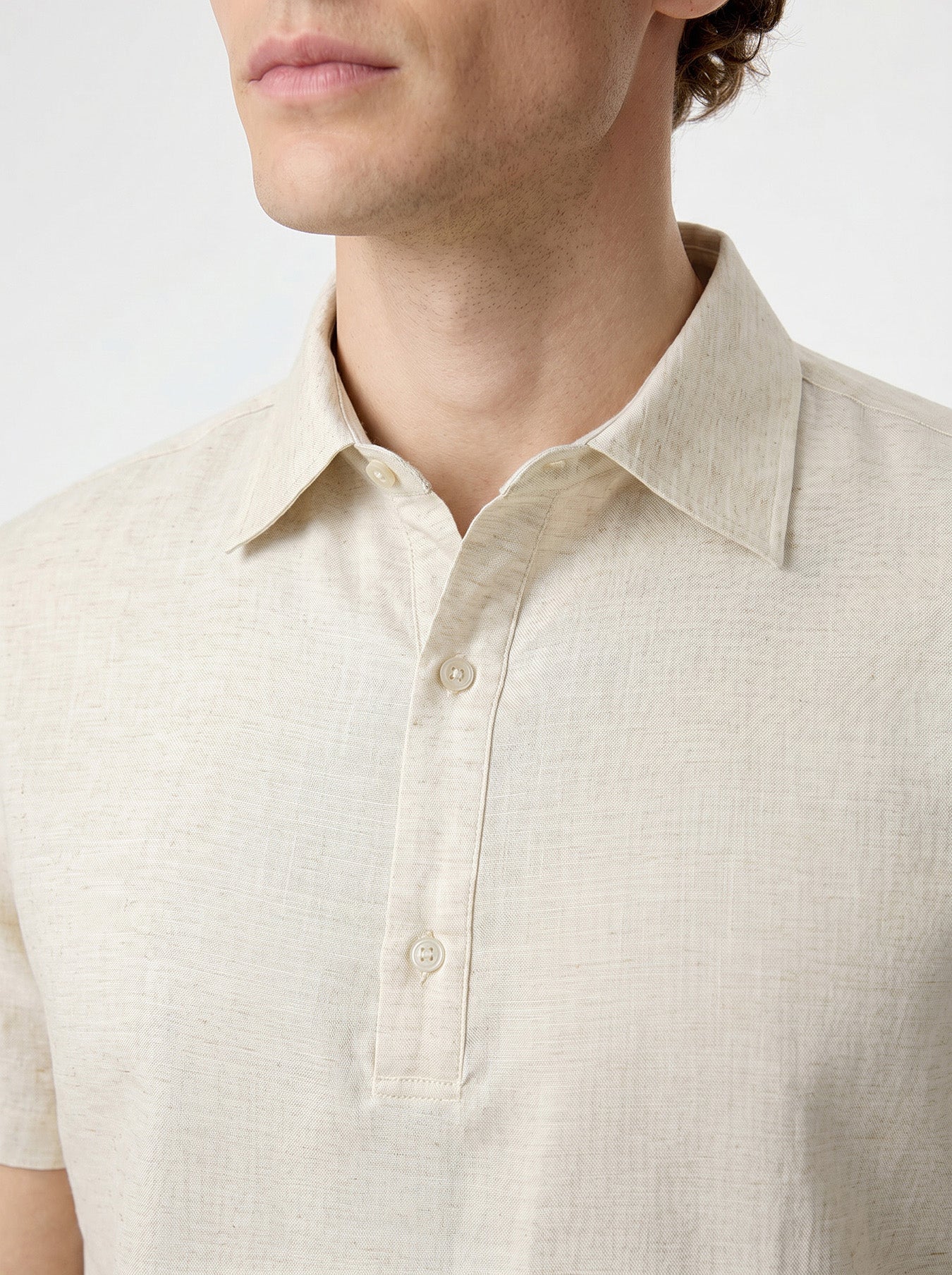 Natural Linen Polo Shirt