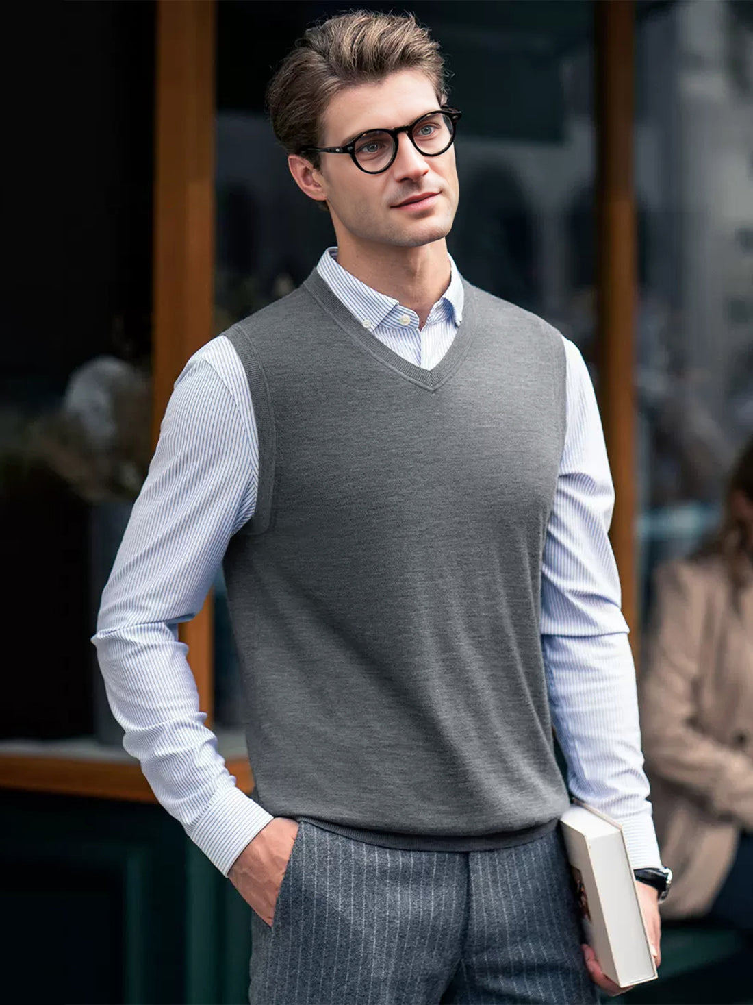 GentleKnit V-Neck Sleeveless Sweater | 