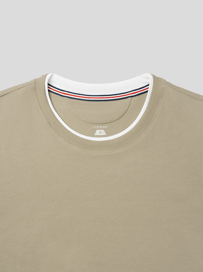 Khaki With White Double Layer Tee