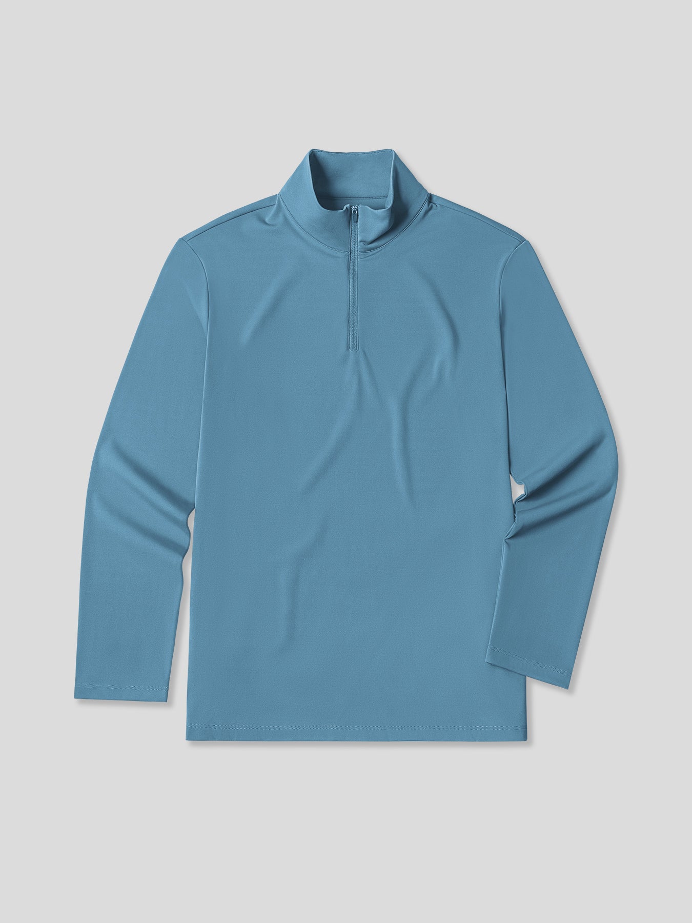 SmoothBlend Half Zip Mock Neck Tee:Zip Same Color