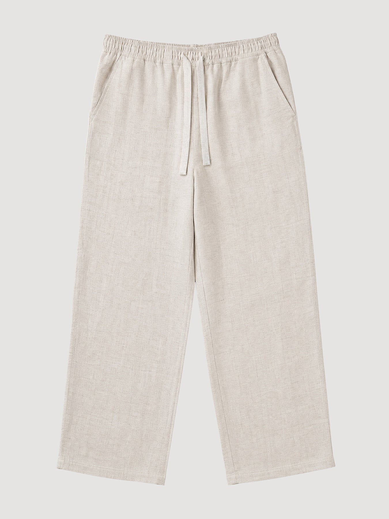Natural Linen Straight Leg Trousers 32