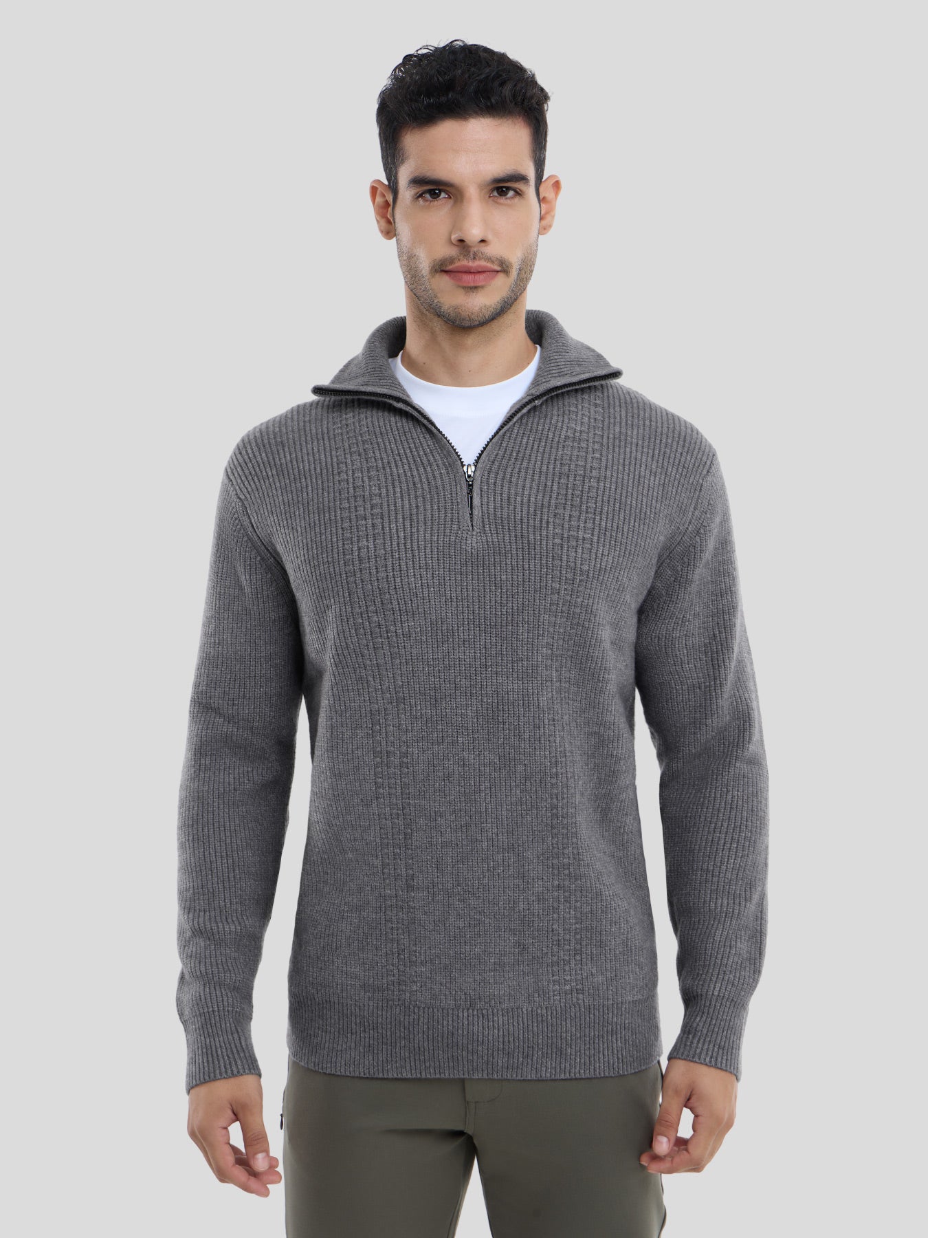 GentleKnit Half Zip High Collar Sweater