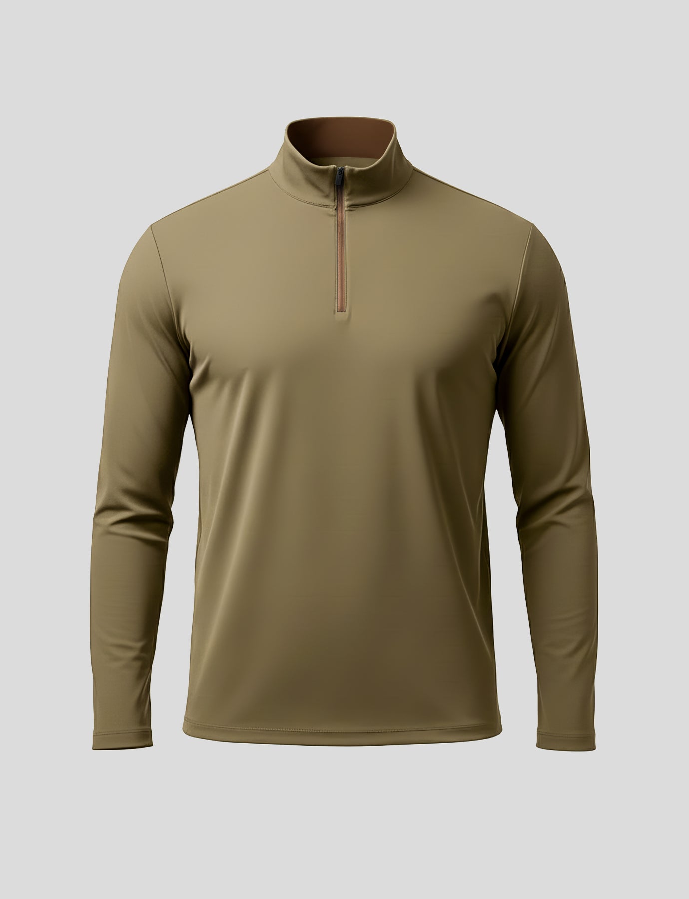 SmoothBlend Slim Fit Half Zip Mock Neck Tee: Zip Contrast Color