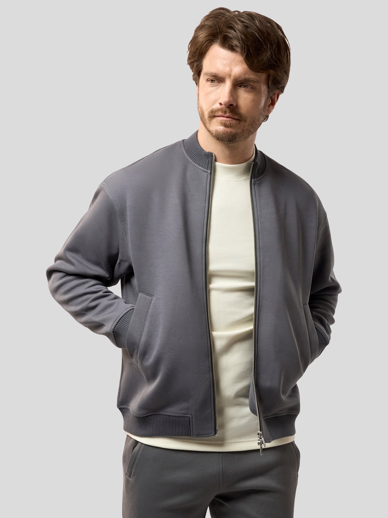 Cozyspacer Crew Neck DualZip Pocket Jacket