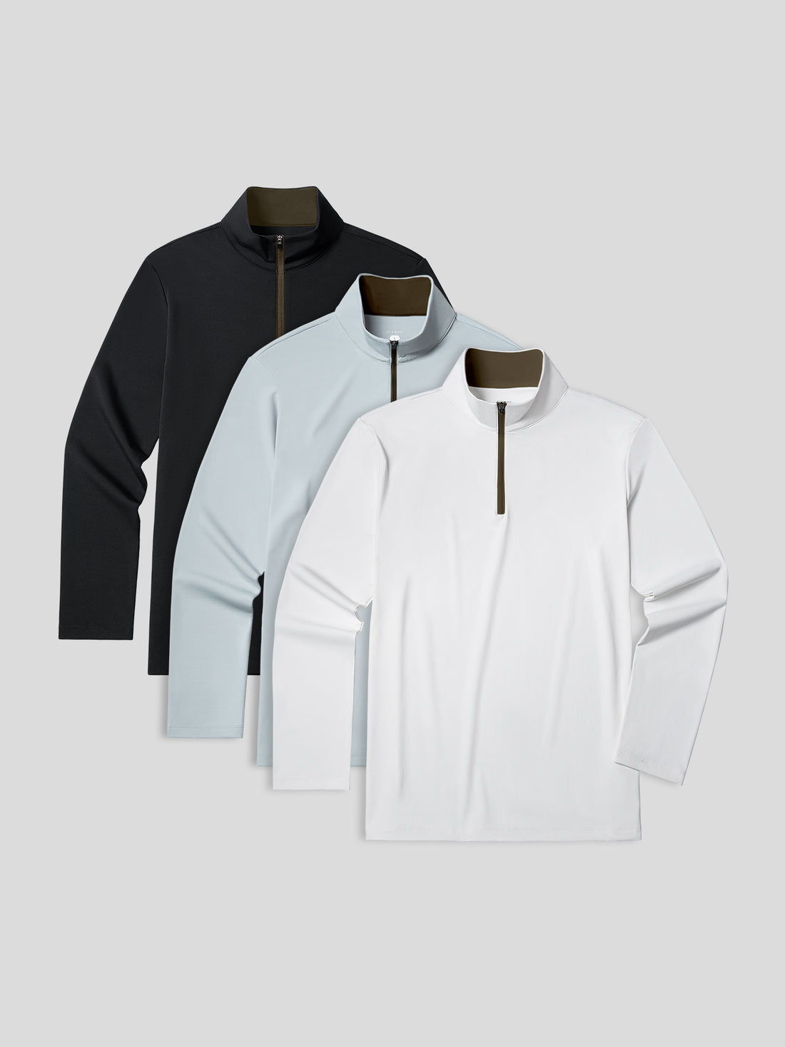 SmoothBlend Half Zip Mock Neck Multicolor Tee 3-Pack: Zip Contrast Color | 