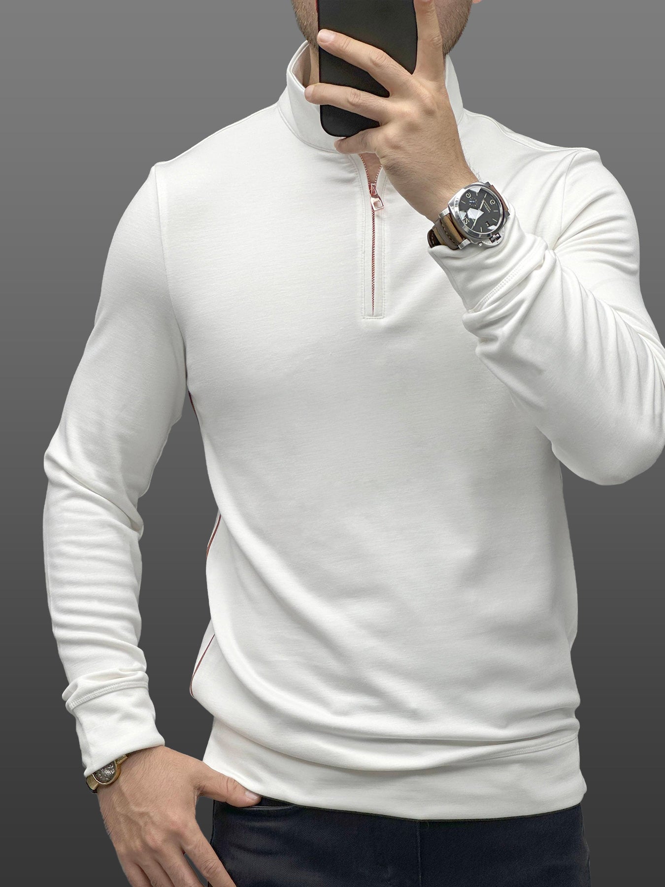 SmoothBlend Half Zip Mock Neck Sweatshirt