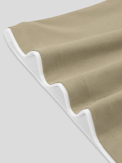 Khaki With White Double Layer Tee