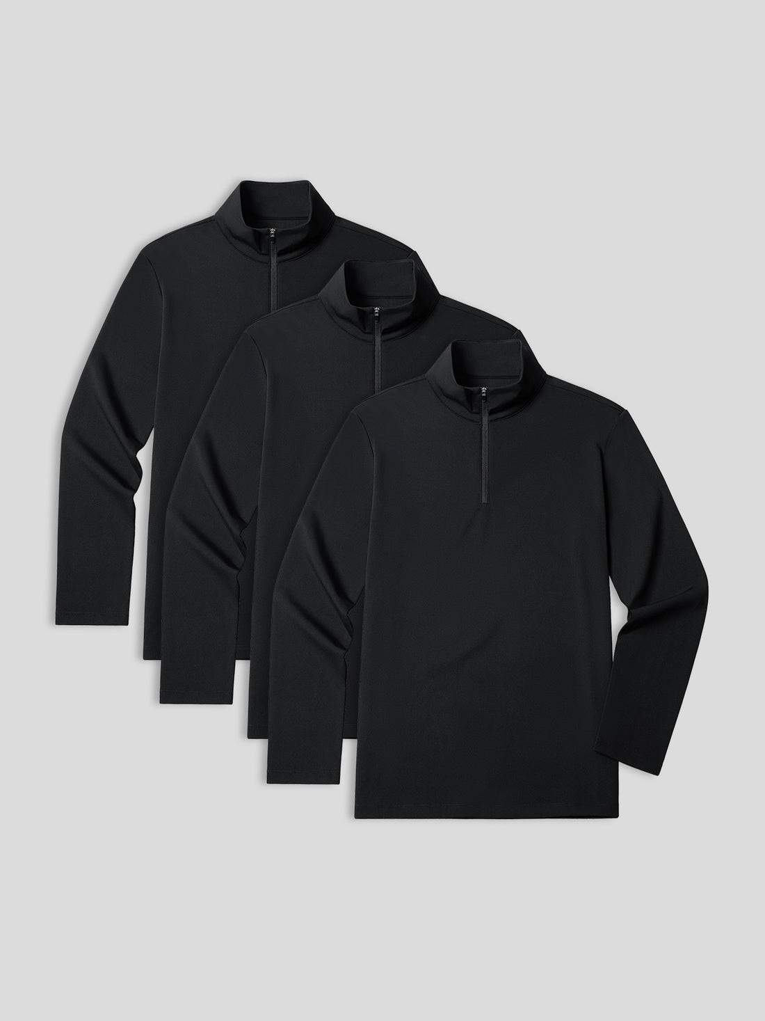 SmoothBlend Half Zip Mock Neck Tee 3-Pack: Zip Same Color | 