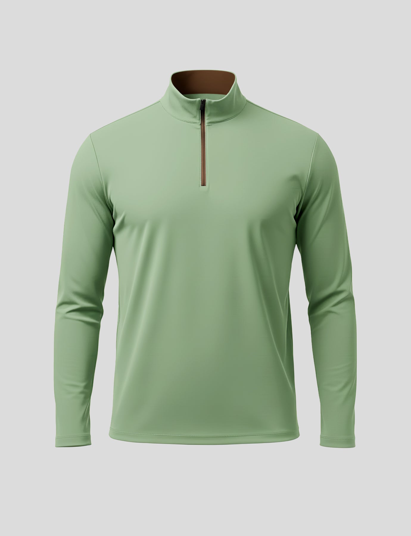 SmoothBlend Slim Fit Half Zip Mock Neck Tee: Zip Contrast Color