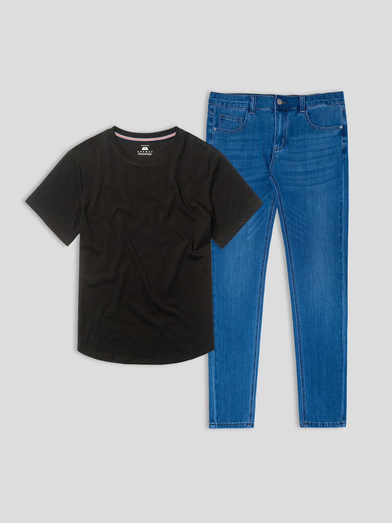 Daily Casual Tee and Jeans Set: Slim Fit