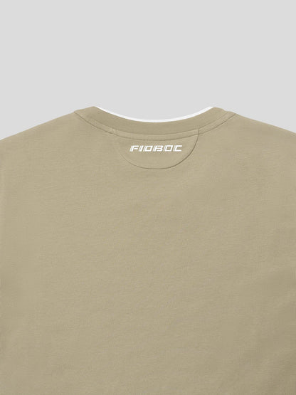 Khaki With White Double Layer Tee