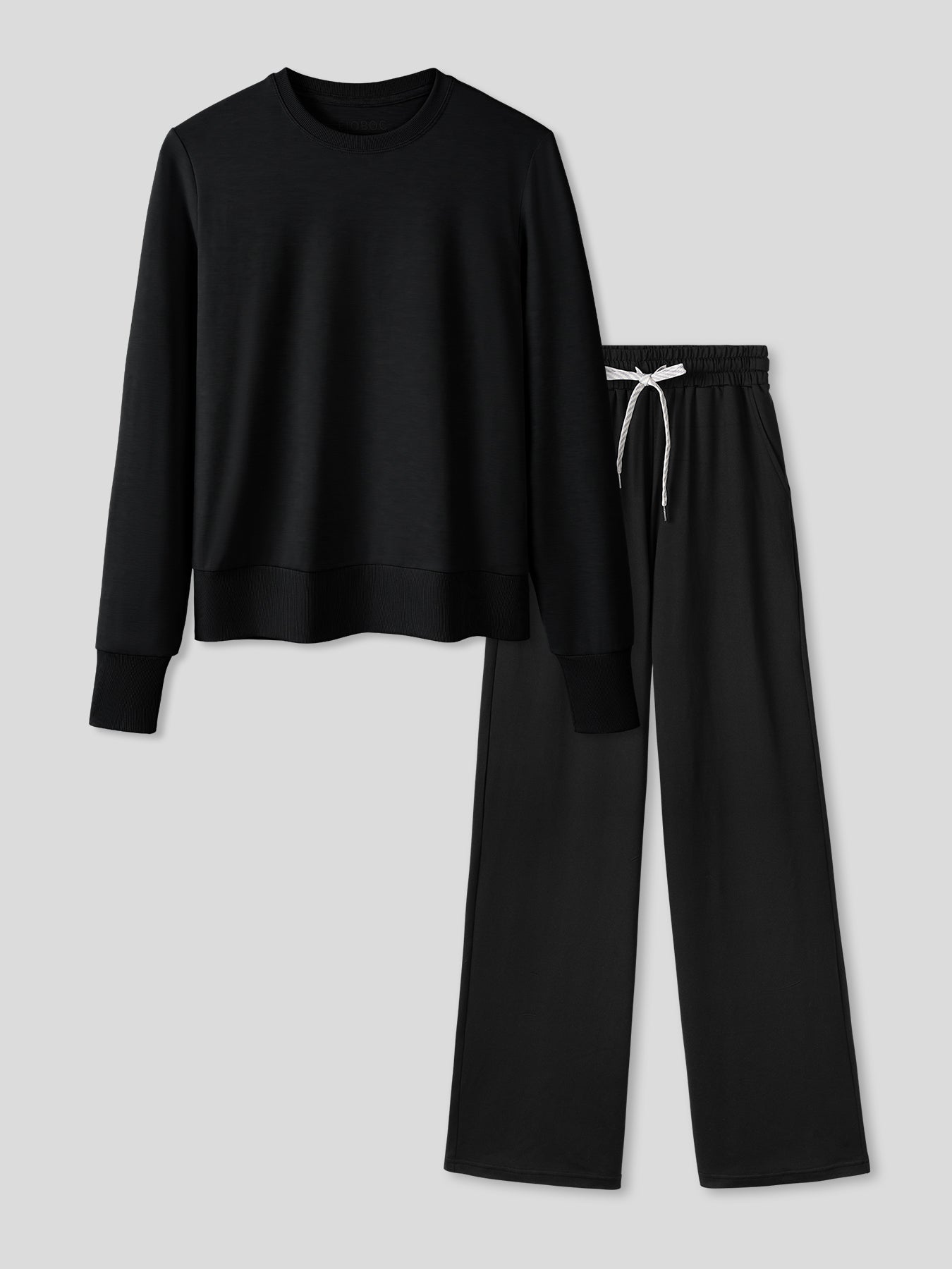 Women Velou Long Sleeve Tee and Wide Leg Pant Set