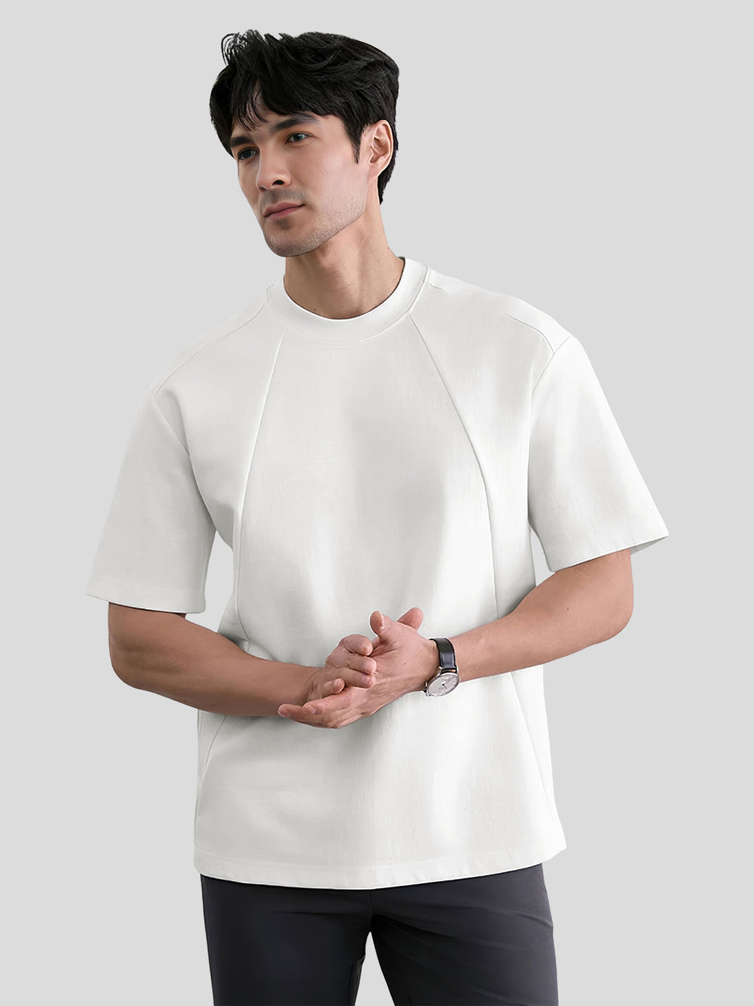 Modal Blend Panelled Short Sleeve Tee | 