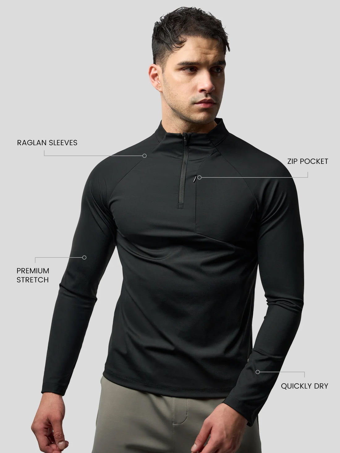 SmoothBlend Half Zip Chest Pocket Tee