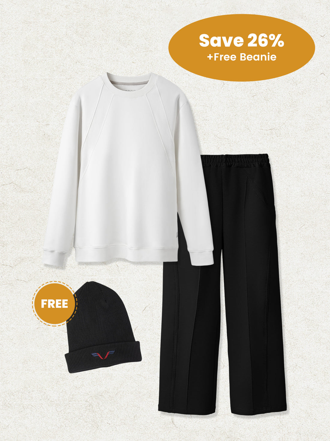 Weekend Performance Sweatshirt And Wide Leg Pants Set | 