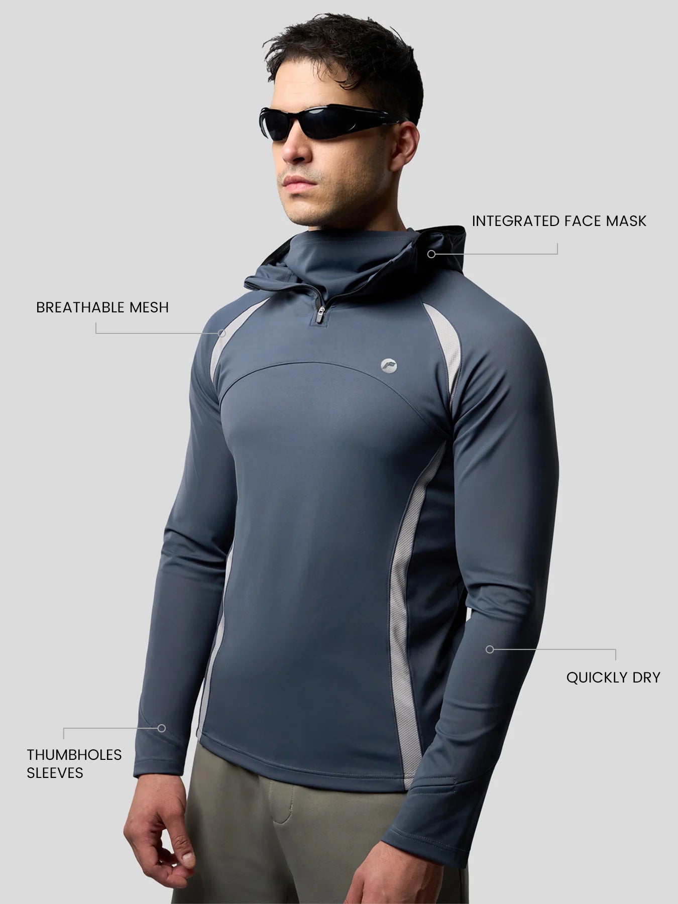 SmoothBlend Half Zip Aero Shield Mask Hoodie
