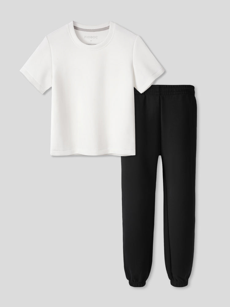 Women Modal Blend Baby Tee And Jogger Set | 