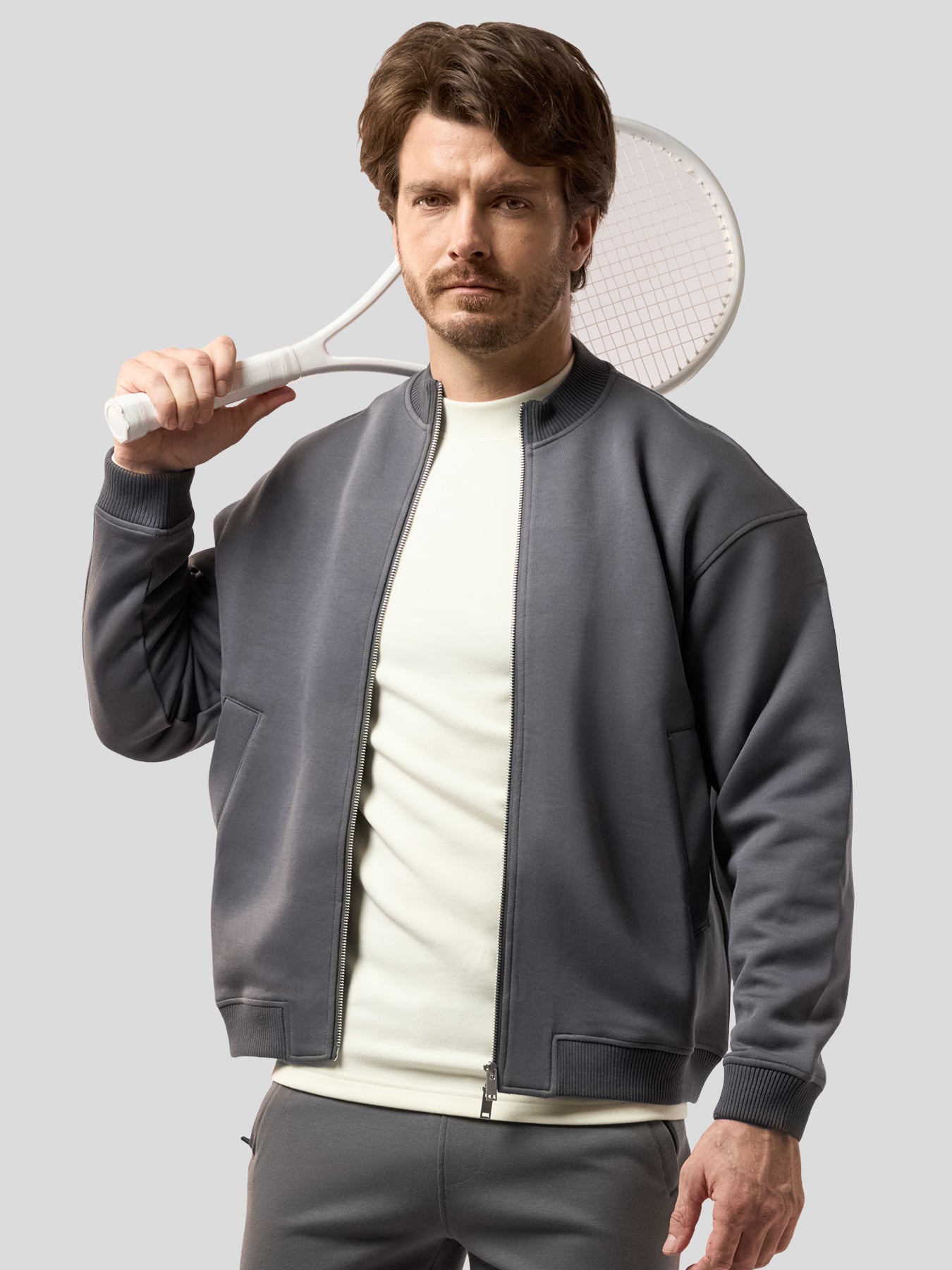 Cozyspacer Crew Neck DualZip Pocket Jacket