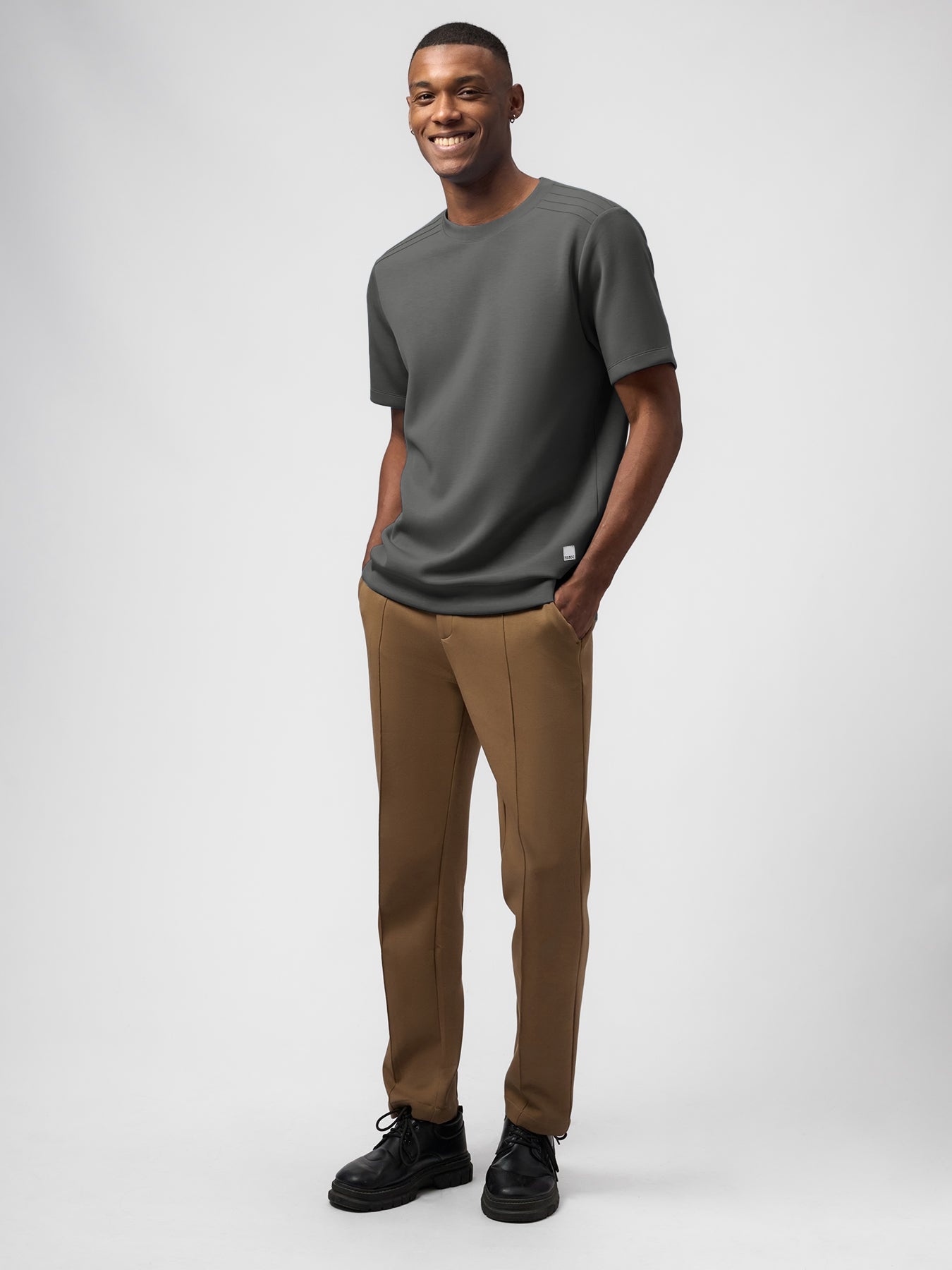 Modal Blend Short Sleeve Tee Shoulder Stitch