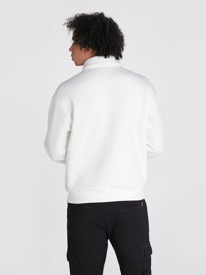 Color Block High Neck Half-Zip Sweatshirt